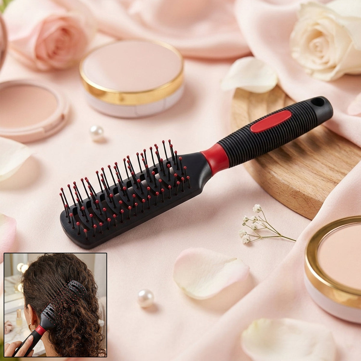 Soft bristle detangling hair comb for gentle styling