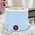 Compact electric wax heater with melting pot, ideal for home hair removal.