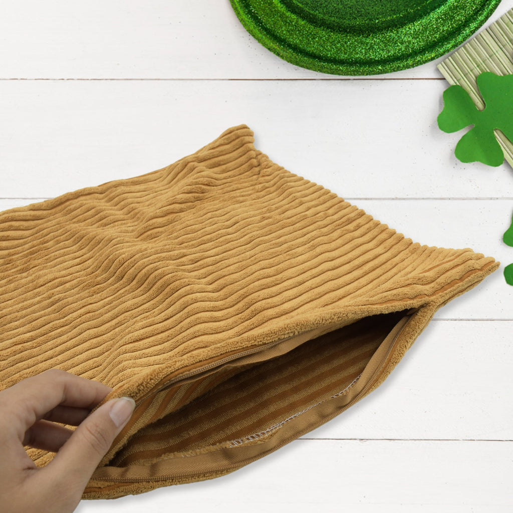 Soft corduroy pillow cover displayed casually on a comfortable couch, highlighting its texture.