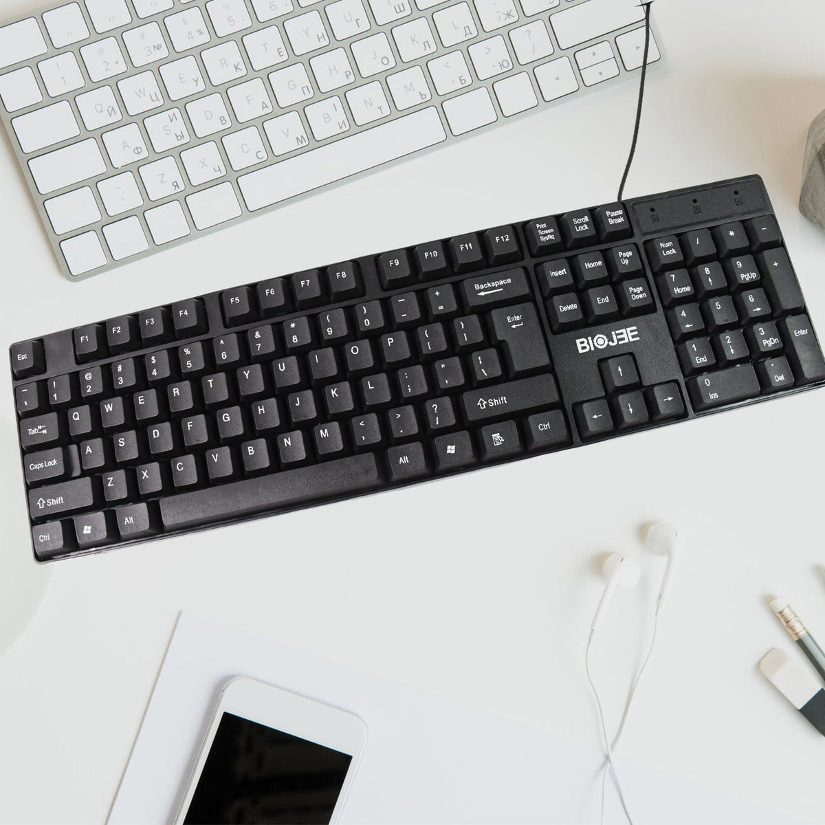 Compshop Wired USB Keyboard in its retail packaging, ready for delivery.