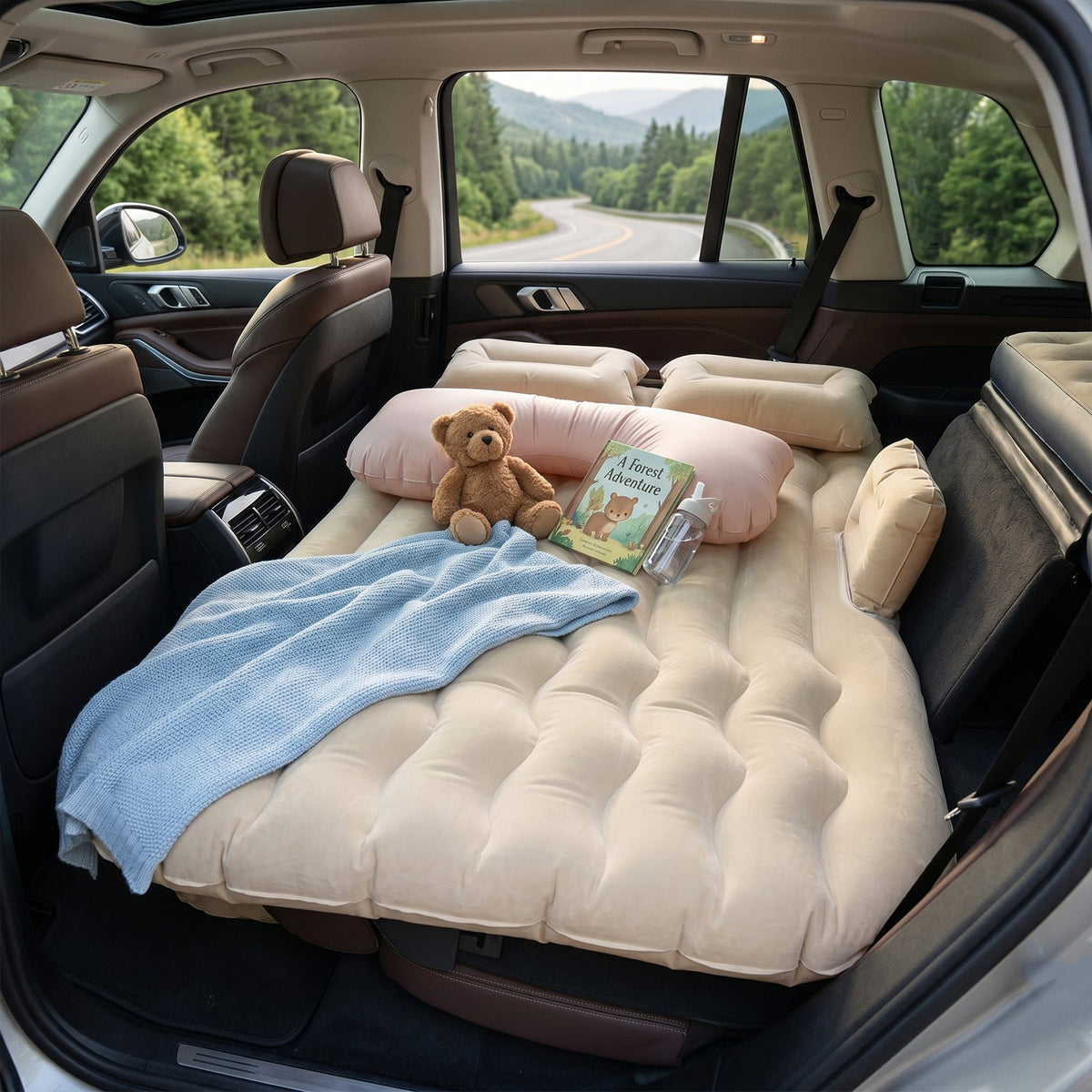 SUV air mattress with inflatable cushions