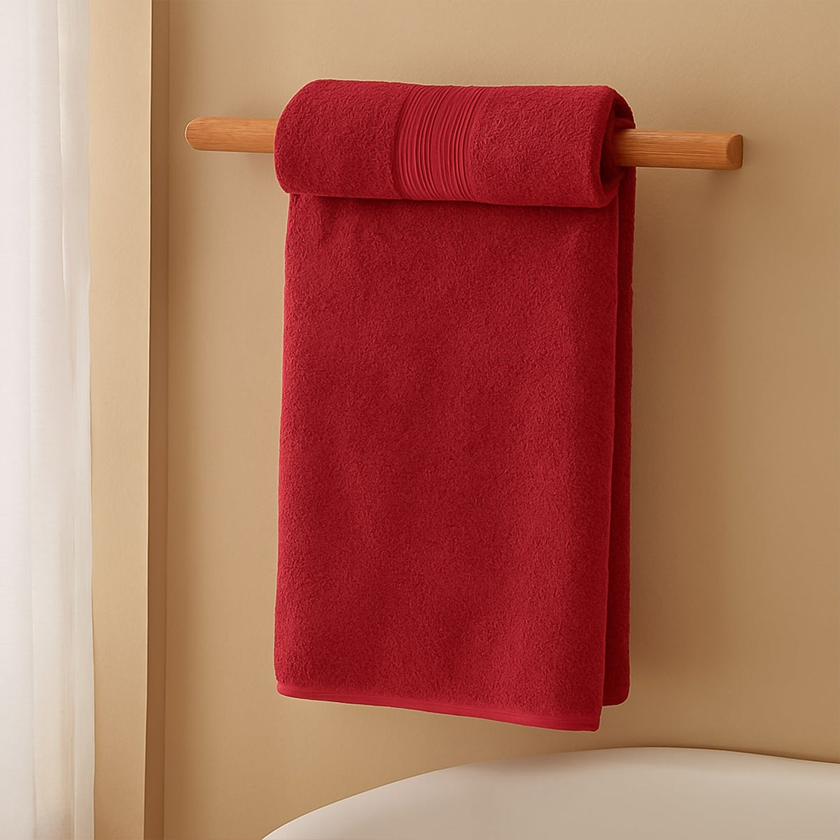 Ultra soft cotton bath towel with durable weave and large size
