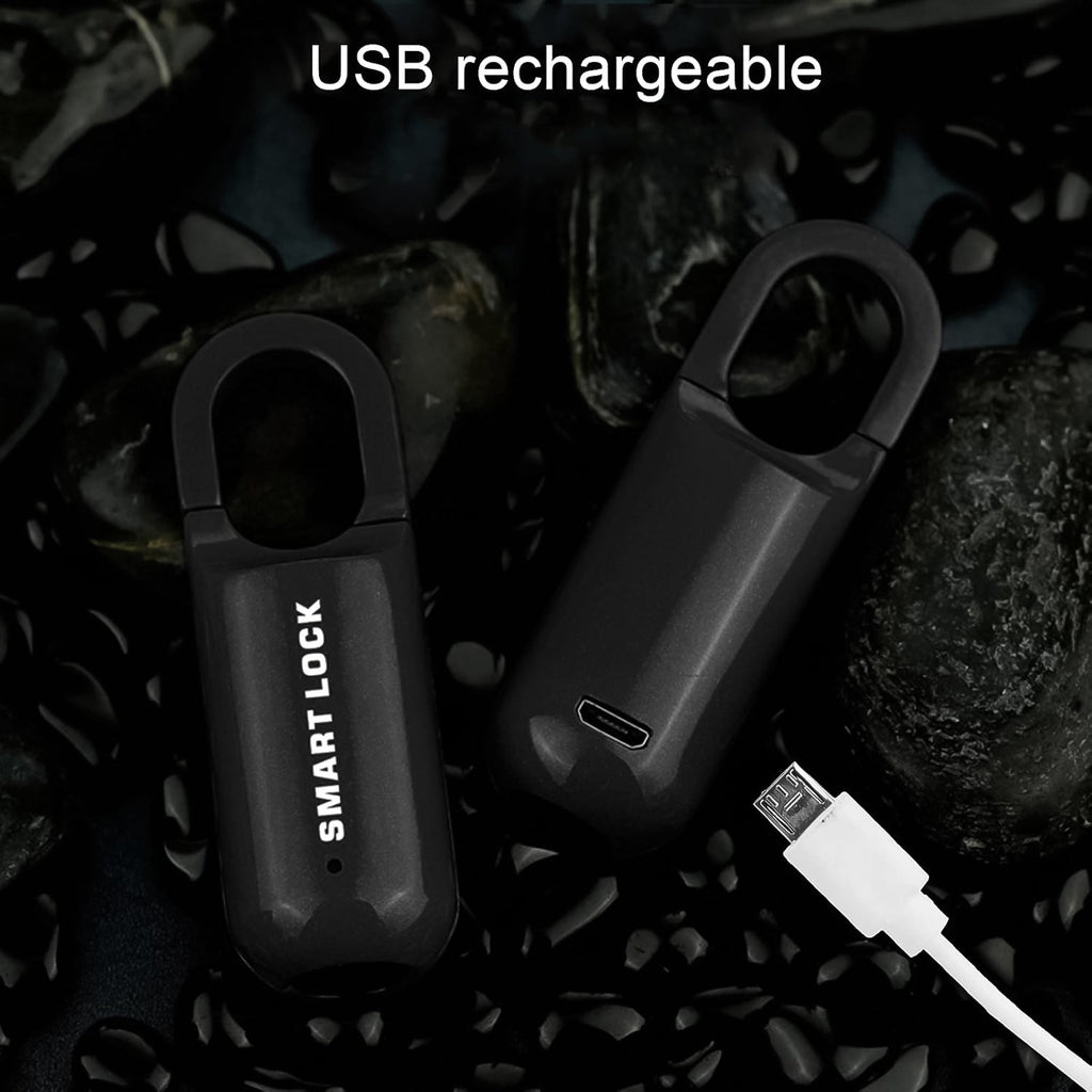 Safelix biometric padlock securing a backpack zipper.