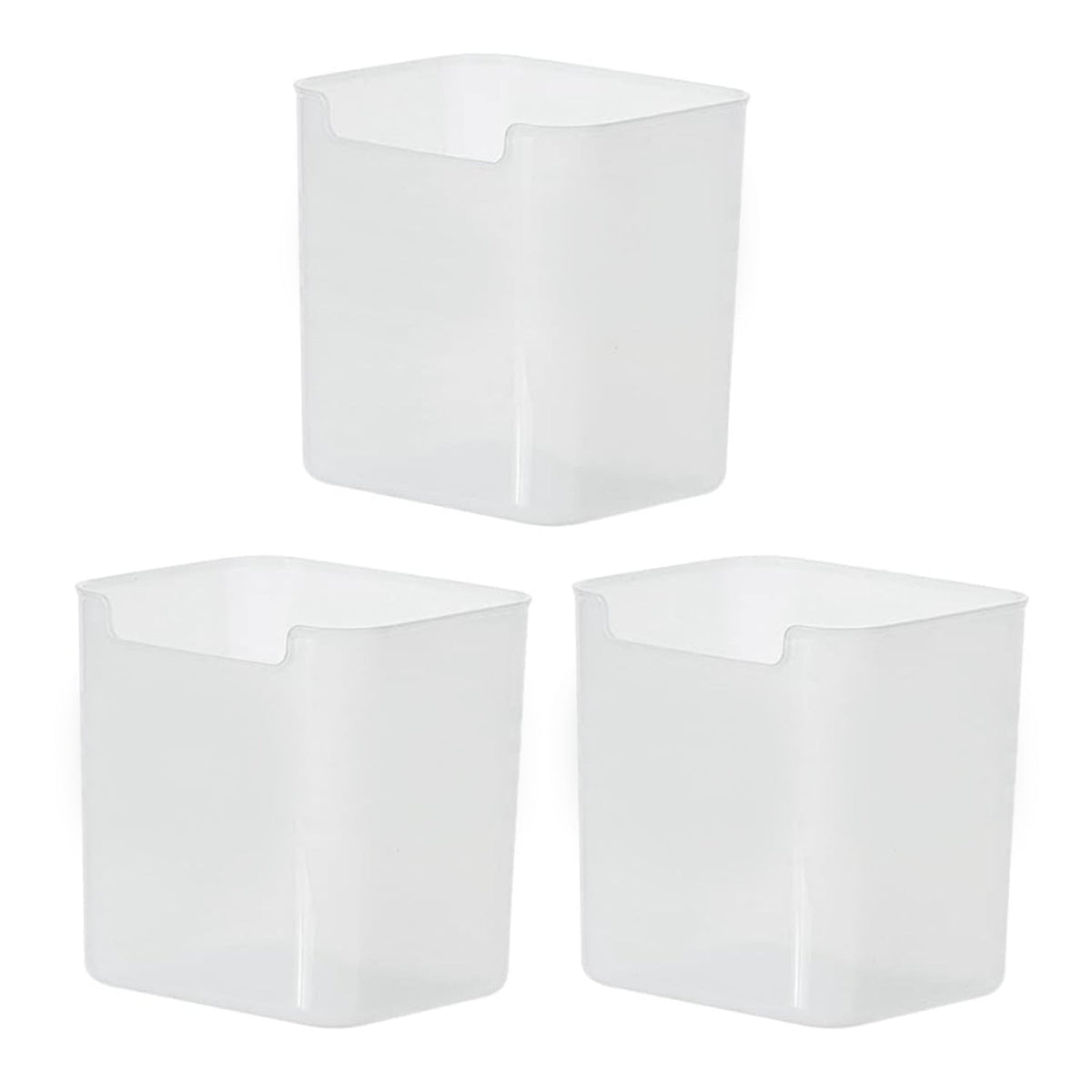 The 3 Pcs Clear Plastic Drawer Organizer set displayed empty.