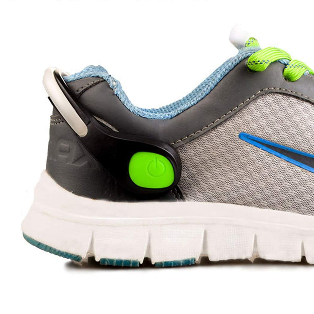 Detail of the easy-to-use clip mechanism of the LED shoe light.