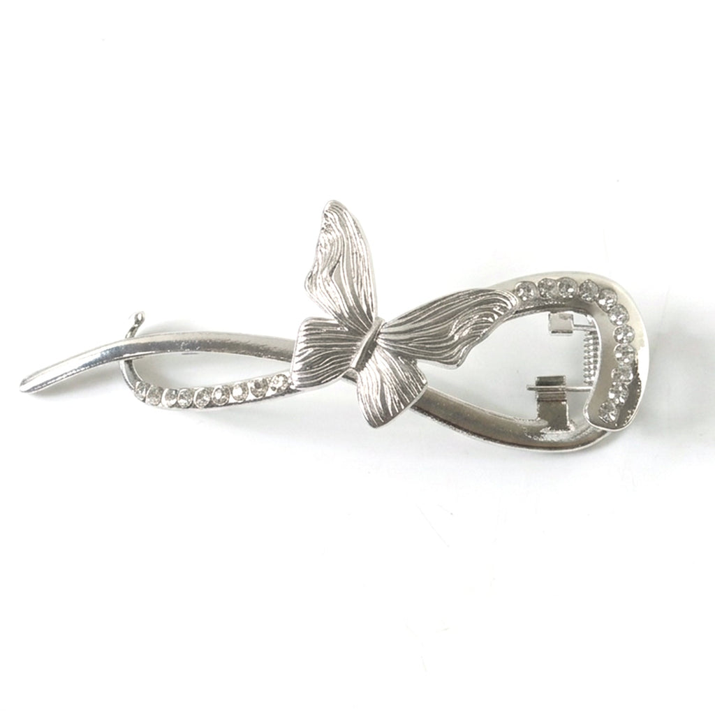 Butterfly-shaped hair clip with crystal decorations