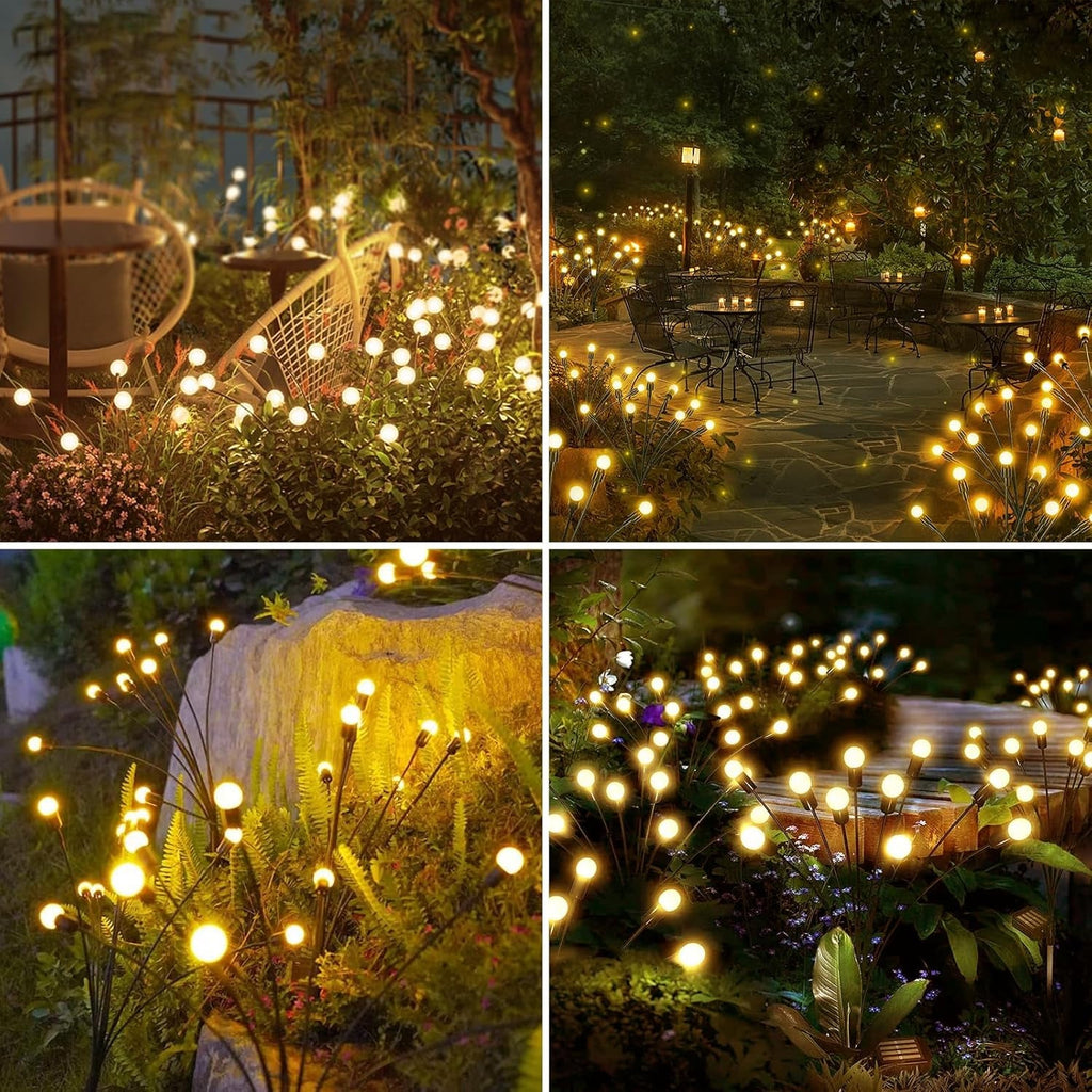 Solar-powered garden ball light with visible solar panel