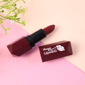 Matte lipstick displaying soft cream texture with non-drying formula