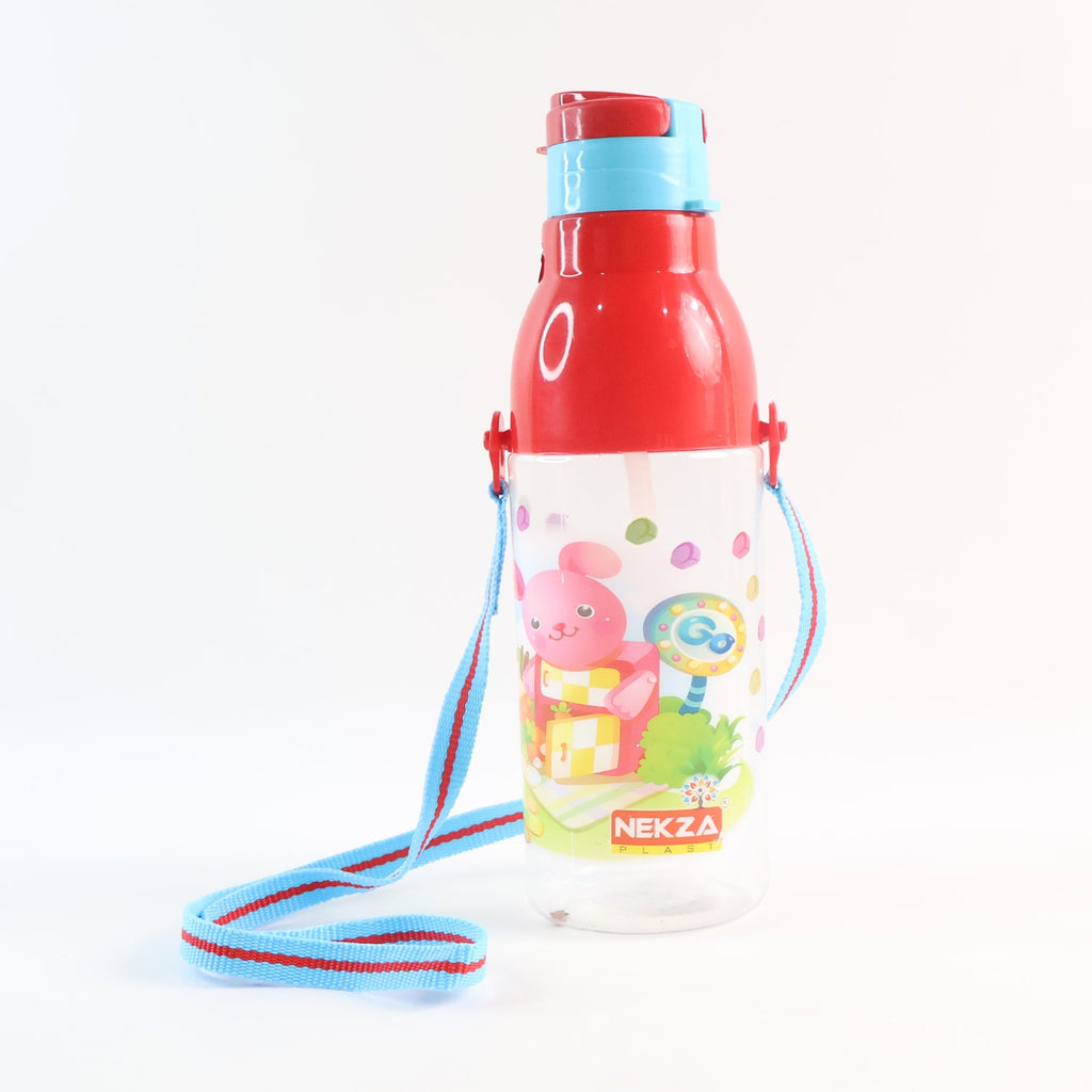 Nekza water bottle fitting perfectly into a backpack's side pocket for travel.