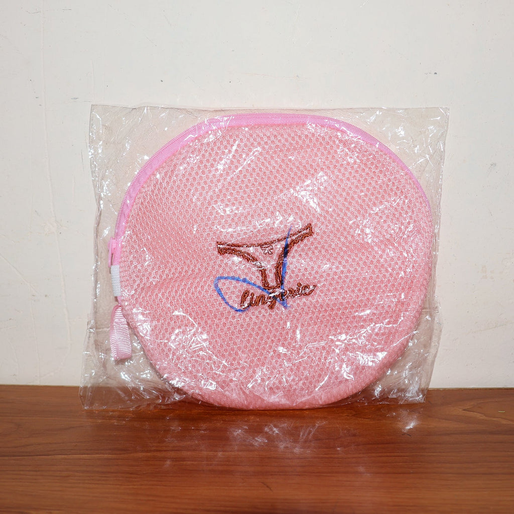 Various delicate garments neatly placed within the mesh laundry bag.