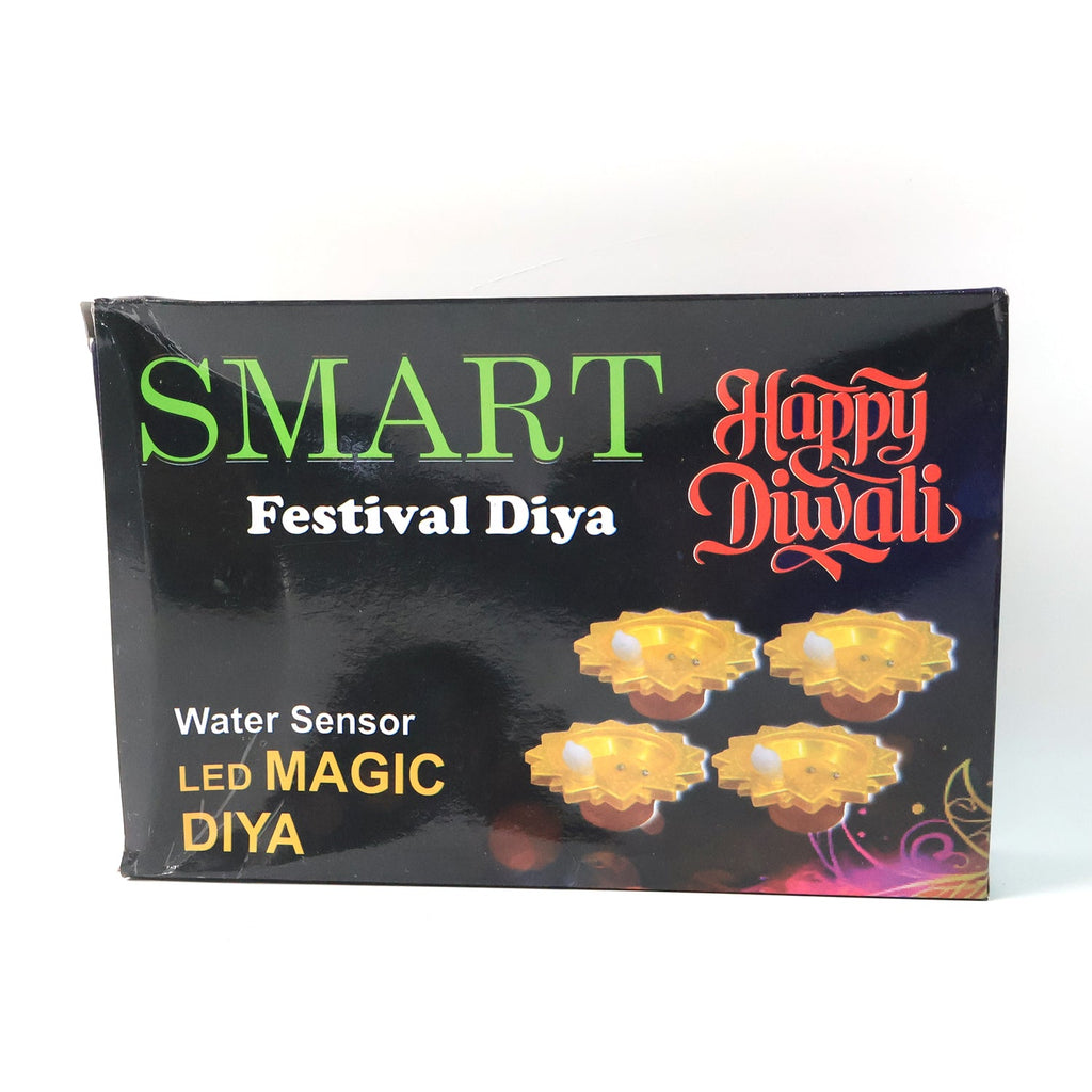 Bright glowing water sensor LED diya providing safe festival decor
