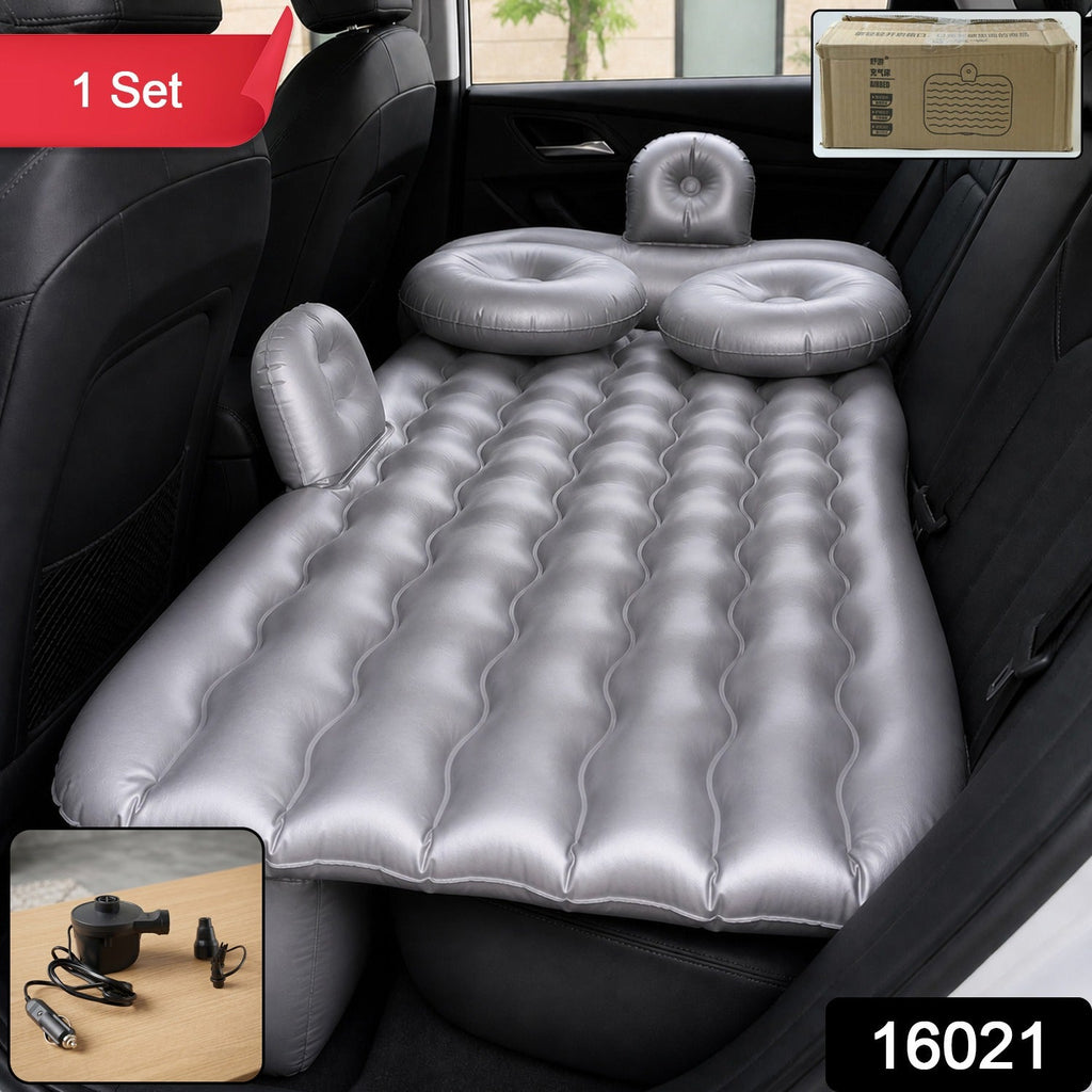 Inflatable car bed set with pump and pillows