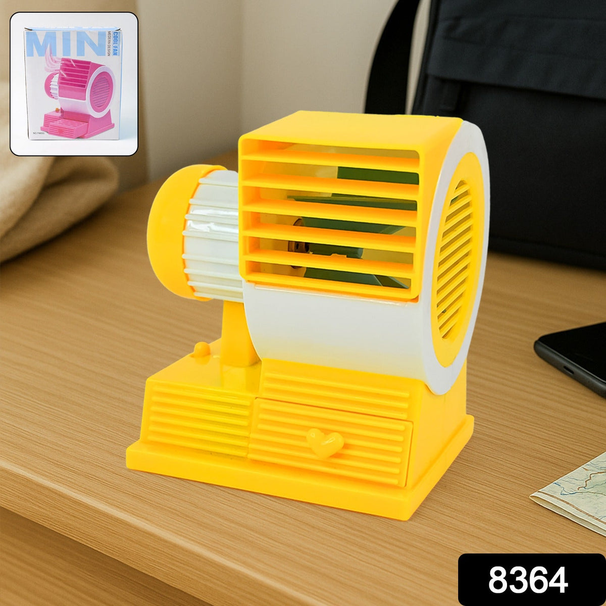 Compact portable mini desk fan powered via USB