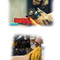 Pair of durable leather welding gloves, offering superior heat resistance and protection.