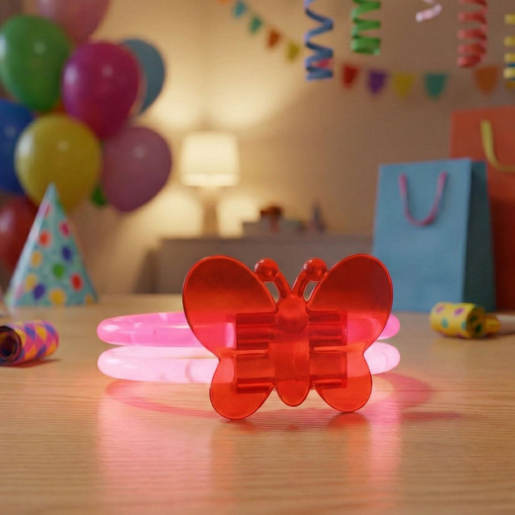 Glowing butterfly wrist bracelet with soft LED illumination