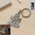 Metal 'Love You' keychain with heart design, perfect for couples