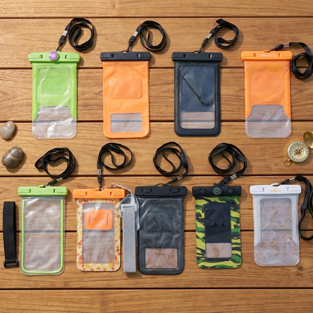 Camouflage waterproof case with built-in compass