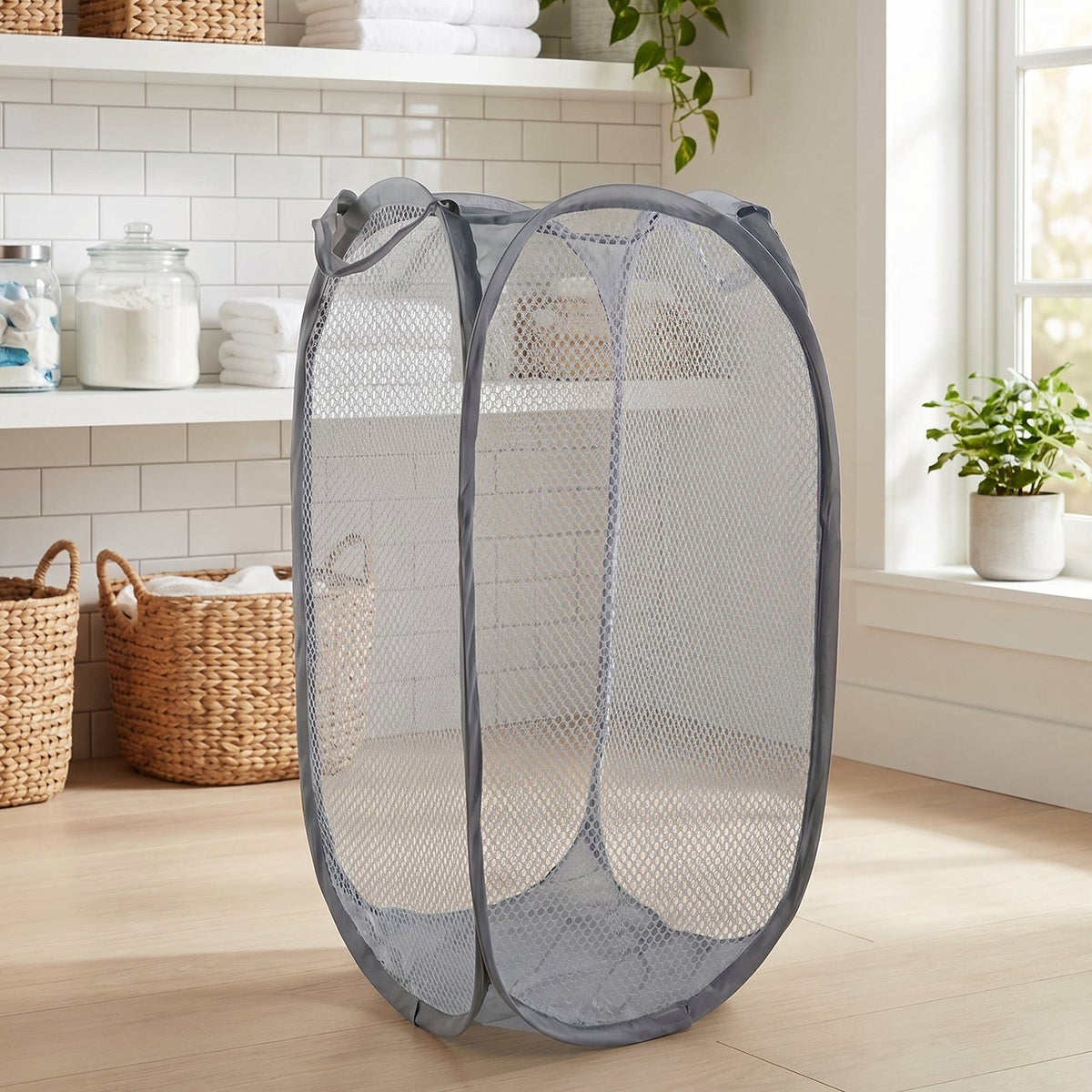 Bedroom storage laundry solution, portable and breathable