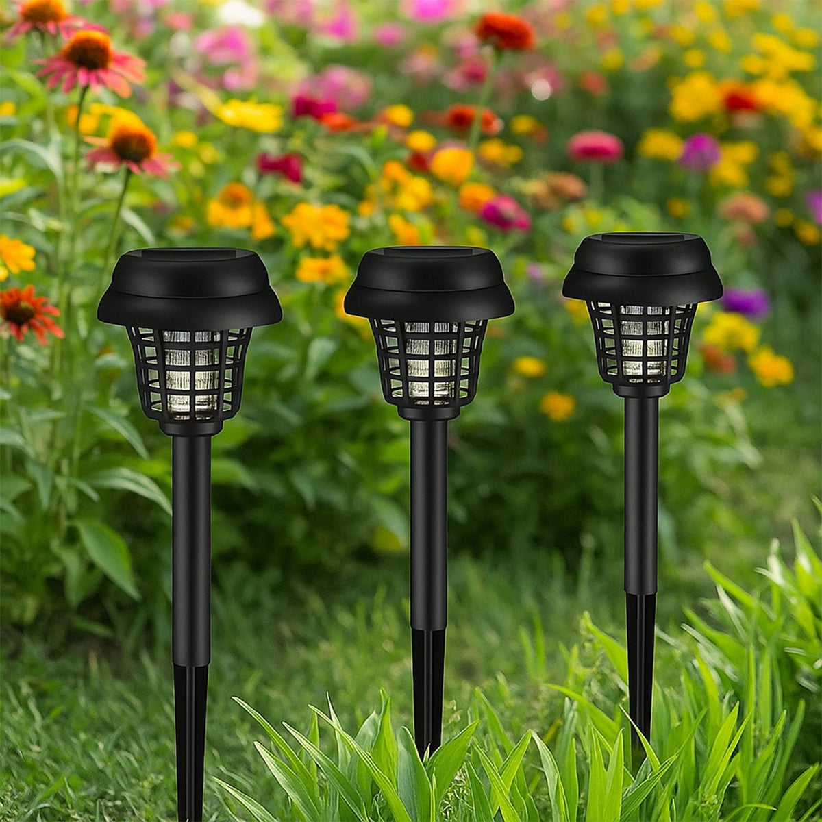 Solar mosquito trap light designed for outdoor use in garden