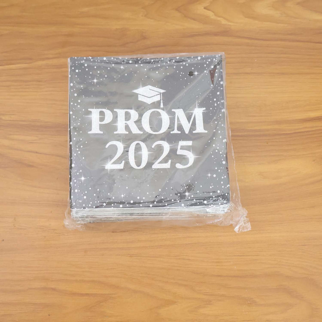 Prom 2025 party napkins shown in event party setting