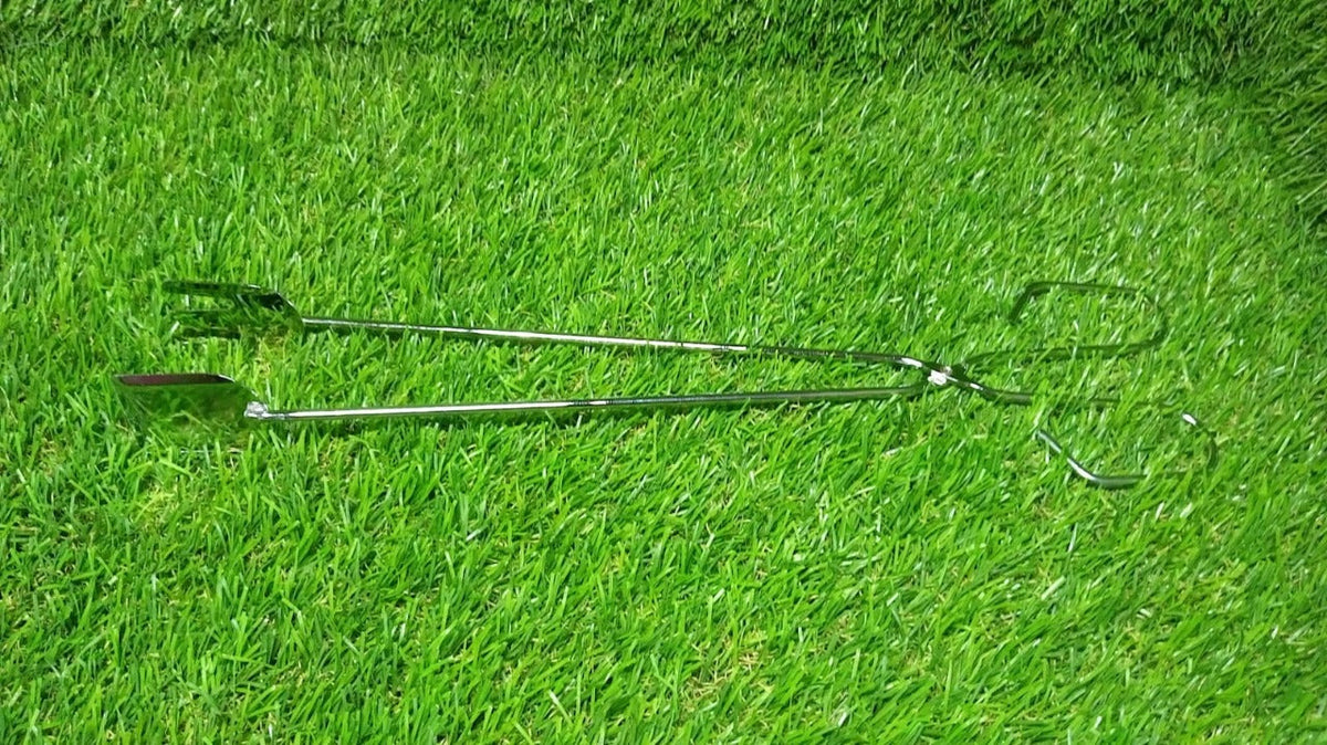 Set of multi-purpose BBQ tongs, an essential grilling tool.