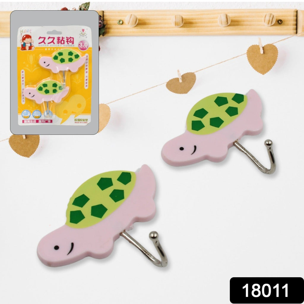 A collection of colorful cartoon self-adhesive hooks in various animal shapes for decorative home use.