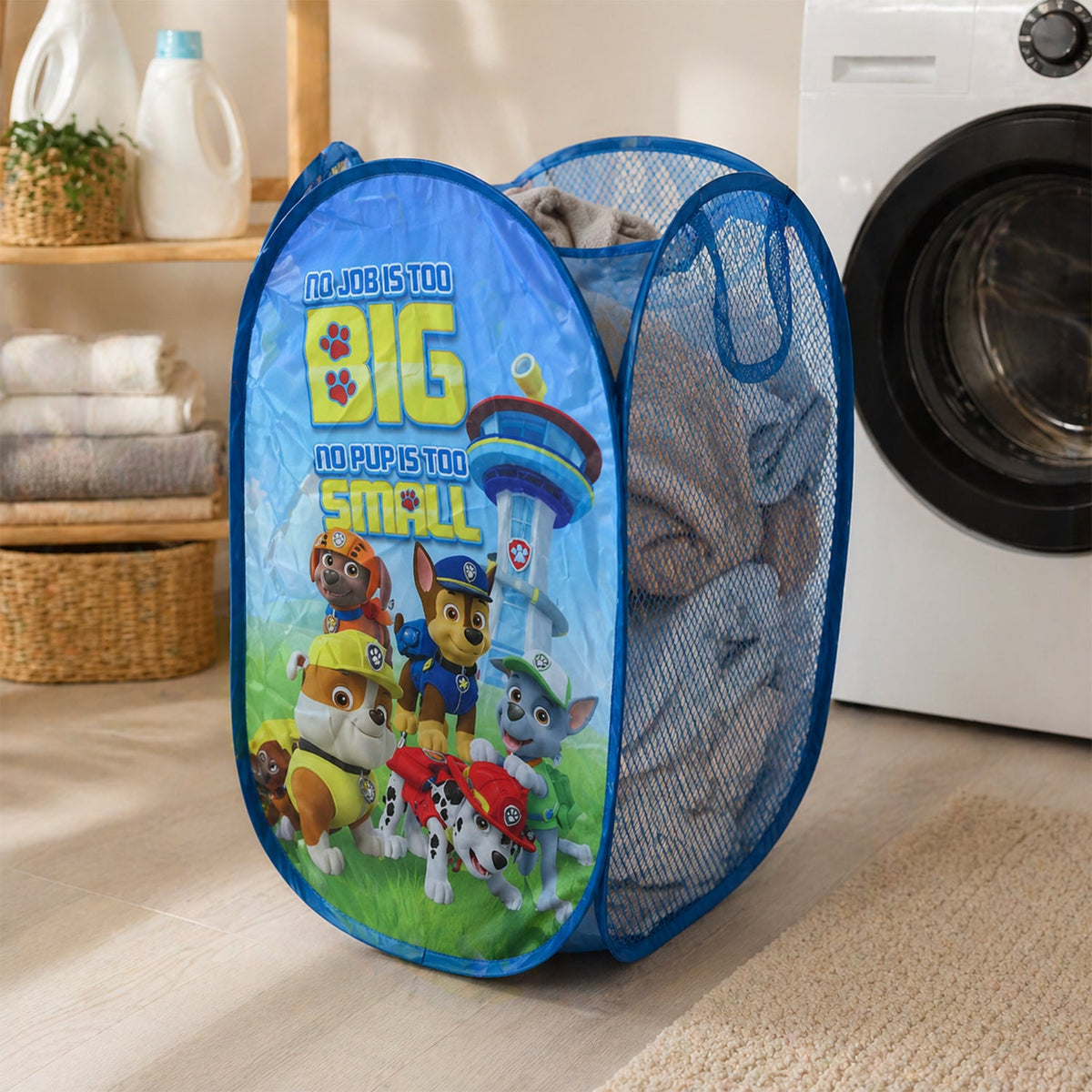 cartoon style mesh laundry hamper basket